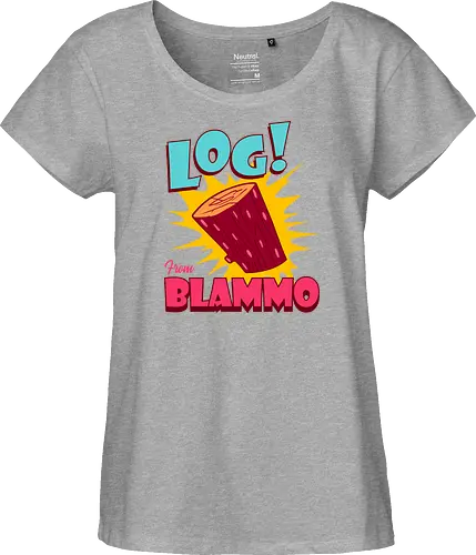 Log From Blammo - stimpy, vintage, blammo, tv shows, ren and stimpy, 90s, cartoon, childhood, funny, funnytee, hilarious, joke, nostalgia, ren, retro - Fairtrade Girl Shirt
