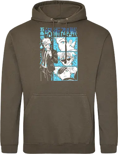 Gojo Satoru Infinity Comic Splash JJK - cyan blue aesthetic, strongest sorcerer, anime birthday present, jujutsu kaisen otaku, weeb shirt, gojo satoru, jjk gojo, comic panel style - Standard Hoodie