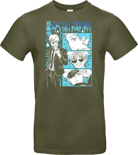 Gojo Satoru Infinity Comic Splash JJK - cyan blue aesthetic, strongest sorcerer, anime birthday present, jujutsu kaisen otaku, weeb shirt, gojo satoru, jjk gojo, comic panel style - Standard T-Shirt
