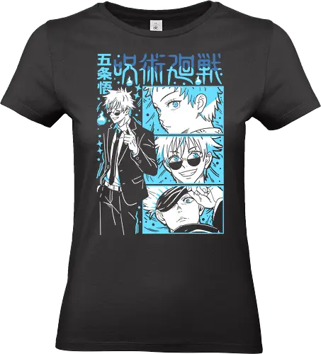 Gojo Satoru Infinity Comic Splash JJK - cyan blue aesthetic, strongest sorcerer, anime birthday present, jujutsu kaisen otaku, weeb shirt, gojo satoru, jjk gojo, comic panel style - Standard T-Shirt (Frauen)