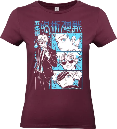 Gojo Satoru Infinity Comic Splash JJK - cyan blue aesthetic, strongest sorcerer, anime birthday present, jujutsu kaisen otaku, weeb shirt, gojo satoru, jjk gojo, comic panel style - Standard T-Shirt (Frauen)