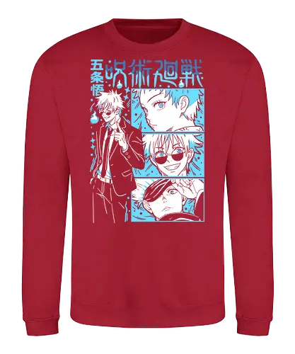 Gojo Satoru Infinity Comic Splash JJK - cyan blue aesthetic, strongest sorcerer, anime birthday present, jujutsu kaisen otaku, weeb shirt, gojo satoru, jjk gojo, comic panel style - Sweatshirt