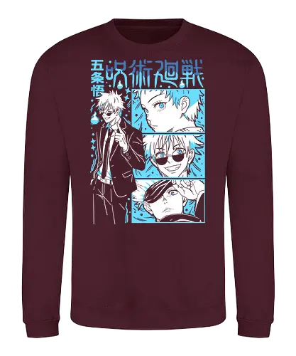 Gojo Satoru Infinity Comic Splash JJK - cyan blue aesthetic, strongest sorcerer, anime birthday present, jujutsu kaisen otaku, weeb shirt, gojo satoru, jjk gojo, comic panel style - Sweatshirt