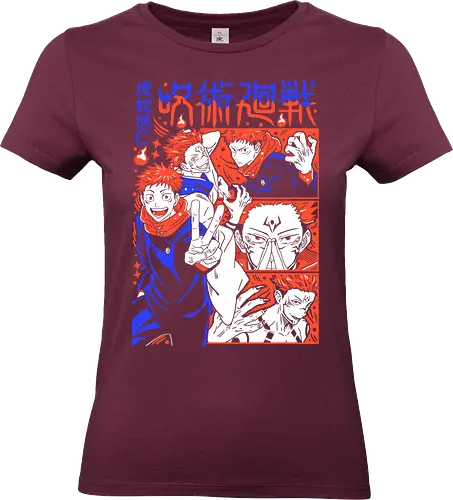 Itadori Squad Full Throttle JJK - yuji itadori, jjk group, dynamic pose, red orange palette, shonen action, anime fan gift, jujutsu kaisen squad, manga energy - Standard T-Shirt (Frauen)