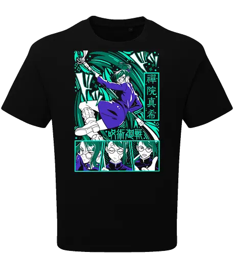 Maki Zen in Cursed Realm JJK - shonen warrior, maki zenin, jjk maki, green teal art, strong female character, anime girl power, jujutsu kaisen fan, otaku gift - Oversize T-Shirt