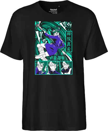 Maki Zen in Cursed Realm JJK - shonen warrior, maki zenin, jjk maki, green teal art, strong female character, anime girl power, jujutsu kaisen fan, otaku gift - Fairtrade T-Shirt