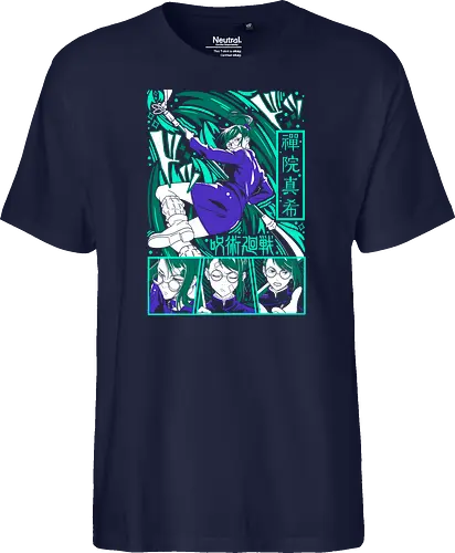 Maki Zen in Cursed Realm JJK - shonen warrior, maki zenin, jjk maki, green teal art, strong female character, anime girl power, jujutsu kaisen fan, otaku gift - Fairtrade T-Shirt