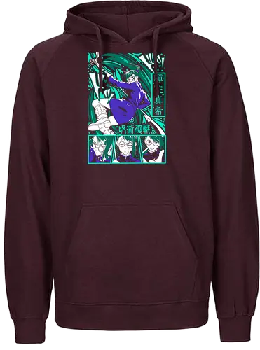 Maki Zen in Cursed Realm JJK - shonen warrior, maki zenin, jjk maki, green teal art, strong female character, anime girl power, jujutsu kaisen fan, otaku gift - Fairtrade Hoodie