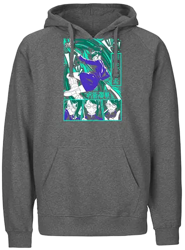 Maki Zen in Cursed Realm JJK - shonen warrior, maki zenin, jjk maki, green teal art, strong female character, anime girl power, jujutsu kaisen fan, otaku gift - Fairtrade Hoodie