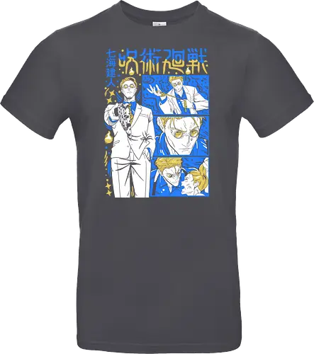 Nanami Kento Steady Resolve JJK - nanami kento, jjk nanami, suit style sorcerer, gold yellow tone, calm and powerful, anime gift for him, jujutsu kaisen fan art, otaku apparel - Standard T-Shirt