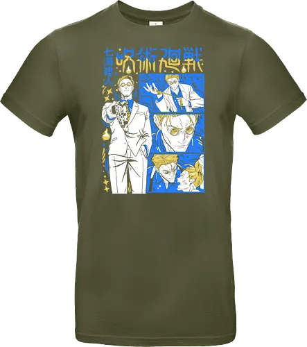 Nanami Kento Steady Resolve JJK - nanami kento, jjk nanami, suit style sorcerer, gold yellow tone, calm and powerful, anime gift for him, jujutsu kaisen fan art, otaku apparel - Standard T-Shirt