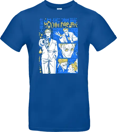 Nanami Kento Steady Resolve JJK - nanami kento, jjk nanami, suit style sorcerer, gold yellow tone, calm and powerful, anime gift for him, jujutsu kaisen fan art, otaku apparel - Standard T-Shirt