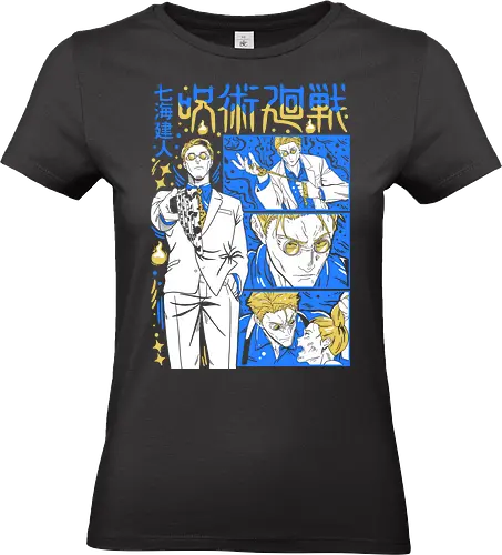 Nanami Kento Steady Resolve JJK - nanami kento, jjk nanami, suit style sorcerer, gold yellow tone, calm and powerful, anime gift for him, jujutsu kaisen fan art, otaku apparel - Standard T-Shirt (Frauen)