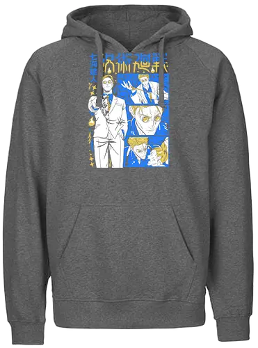 Nanami Kento Steady Resolve JJK - nanami kento, jjk nanami, suit style sorcerer, gold yellow tone, calm and powerful, anime gift for him, jujutsu kaisen fan art, otaku apparel - Fairtrade Hoodie