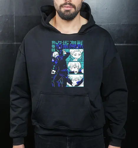 Toge Inumaki Cursed Speech JJK Tee - toge inumaki, jjk toge, cursed speech user, teal blue palette, cool side character, anime otaku gift, jujutsu kaisen merch, weeb shirt - Cropped Hoodie
