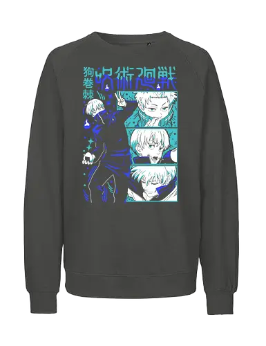 Toge Inumaki Cursed Speech JJK Tee - toge inumaki, jjk toge, cursed speech user, teal blue palette, cool side character, anime otaku gift, jujutsu kaisen merch, weeb shirt - Fairtrade Sweatshirt