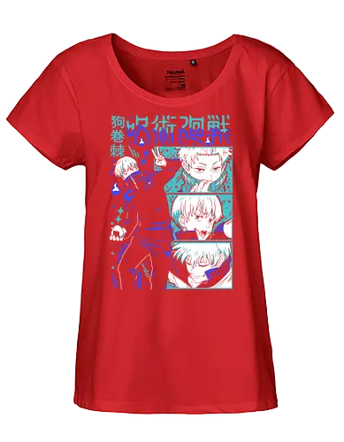 Toge Inumaki Cursed Speech JJK Tee - toge inumaki, jjk toge, cursed speech user, teal blue palette, cool side character, anime otaku gift, jujutsu kaisen merch, weeb shirt - Fairtrade Girl Shirt