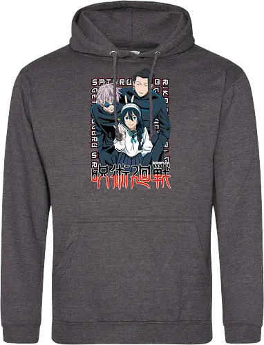 Gojo Group Satoru JJK Squad Goals - gojo satoru, jjk cast, group design, blue black palette, jujutsu kaisen squad, anime fan gift set, otaku crew shirt, shonen group art - Standard Hoodie