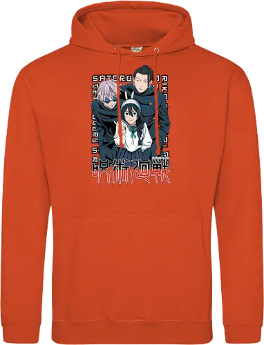 Gojo Group Satoru JJK Squad Goals - gojo satoru, jjk cast, group design, blue black palette, jujutsu kaisen squad, anime fan gift set, otaku crew shirt, shonen group art - Standard Hoodie