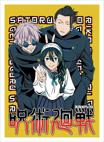 Gojo Group Satoru JJK Squad Goals - gojo satoru, jjk cast, group design, blue black palette, jujutsu kaisen squad, anime fan gift set, otaku crew shirt, shonen group art - Kunstdruck