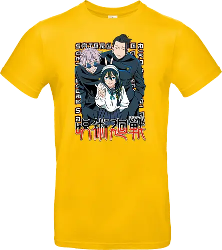 Gojo Group Satoru JJK Squad Goals - gojo satoru, jjk cast, group design, blue black palette, jujutsu kaisen squad, anime fan gift set, otaku crew shirt, shonen group art - Standard T-Shirt