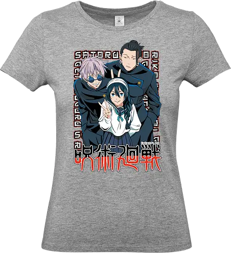 Gojo Group Satoru JJK Squad Goals - gojo satoru, jjk cast, group design, blue black palette, jujutsu kaisen squad, anime fan gift set, otaku crew shirt, shonen group art - Standard T-Shirt (Frauen)
