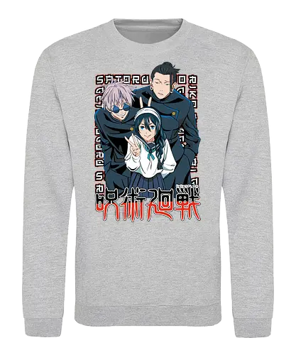 Gojo Group Satoru JJK Squad Goals - gojo satoru, jjk cast, group design, blue black palette, jujutsu kaisen squad, anime fan gift set, otaku crew shirt, shonen group art - Sweatshirt