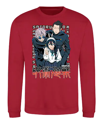 Gojo Group Satoru JJK Squad Goals - gojo satoru, jjk cast, group design, blue black palette, jujutsu kaisen squad, anime fan gift set, otaku crew shirt, shonen group art - Sweatshirt