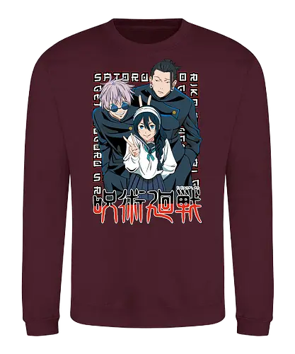 Gojo Group Satoru JJK Squad Goals - gojo satoru, jjk cast, group design, blue black palette, jujutsu kaisen squad, anime fan gift set, otaku crew shirt, shonen group art - Sweatshirt