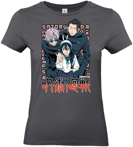 Gojo Group Satoru JJK Squad Goals - gojo satoru, jjk cast, group design, blue black palette, jujutsu kaisen squad, anime fan gift set, otaku crew shirt, shonen group art - Standard T-Shirt (Frauen)