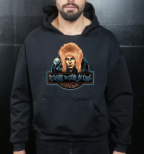 Beware the Goblin King - fantasy, Movie, film, classic movie, fiction, fictional, character, creature - Cropped Hoodie