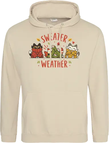 Sweater Weather Kittens – Autumn Cats - sweater weather, cut cats, funny cats, black cat, autumn vibes, fall season, october, thanksgiving, fall leaves, cozy, kawaii, cat lover - Standard Hoodie