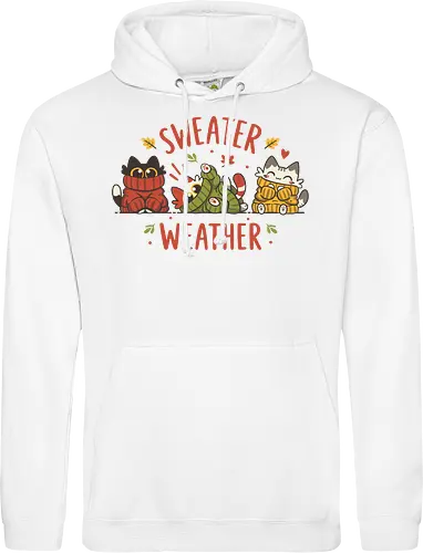 Sweater Weather Kittens – Autumn Cats - sweater weather, cut cats, funny cats, black cat, autumn vibes, fall season, october, thanksgiving, fall leaves, cozy, kawaii, cat lover - Standard Hoodie