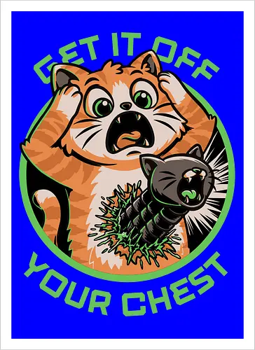 Alien Cat Funny - Monster, Alien, Alien Movie, Cat, Orange Cat, Fun, Funny, Awesome, Cool, Cute Animals, Cute, Cute Kitty, Scary Cute, Spooky Cute, Spooky Season, Spooky, Movie, Horror, Classic Horror, Horror Movie, Scary, Scary Art, Creepy, Science Fiction, Science, Halloween, Space, Extraterrestrial, Chestburster, Kitty, Kitten, Cosmic Horror - Kunstdruck