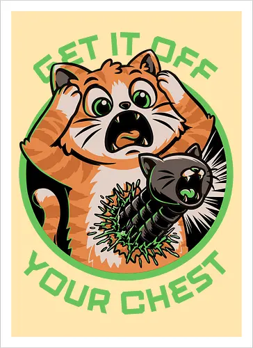 Alien Cat Funny - Monster, Alien, Alien Movie, Cat, Orange Cat, Fun, Funny, Awesome, Cool, Cute Animals, Cute, Cute Kitty, Scary Cute, Spooky Cute, Spooky Season, Spooky, Movie, Horror, Classic Horror, Horror Movie, Scary, Scary Art, Creepy, Science Fiction, Science, Halloween, Space, Extraterrestrial, Chestburster, Kitty, Kitten, Cosmic Horror - Kunstdruck
