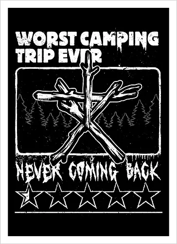 Horror Movie Witch Camping - Found Footage, Nostalgia, Nostalgic, Witch, Forest, Forest Spirit, Spirit, Hiking, Camping, Horror, Classic Horror, Horror Movies, Nostalgic Horror, 90s, 90s Movies, 90's, Halloween, Spooky, Spooky Season, Scary, Creepy, Retro Vintage, Vintage, Retro, Old Movies, Monsters, Monster, Wood, Wooden, Stick, Magic, Magical, Ritual, Symbol - Kunstdruck