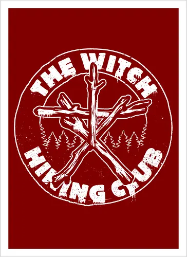 Horror Movie Witch Hiking Club - Witch, Found Footage, Forest, Forest Spirit, Spirit, Hiking, Camping, Horror, Classic Horror, Horror Movies, Nostalgic Horror, Nostalgia, Nostalgic, 90s, 90s Movies, 90's, Halloween, Spooky, Spooky Season, Scary, Creepy, Retro Vintage, Vintage, Retro, Old Movies, Monsters, Monster, Wood, Wooden, Stick, Magic, Magical, Ritual, Symbol - Kunstdruck