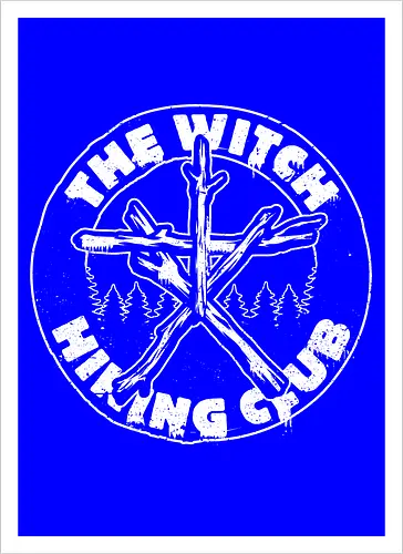 Horror Movie Witch Hiking Club - Witch, Found Footage, Forest, Forest Spirit, Spirit, Hiking, Camping, Horror, Classic Horror, Horror Movies, Nostalgic Horror, Nostalgia, Nostalgic, 90s, 90s Movies, 90's, Halloween, Spooky, Spooky Season, Scary, Creepy, Retro Vintage, Vintage, Retro, Old Movies, Monsters, Monster, Wood, Wooden, Stick, Magic, Magical, Ritual, Symbol - Kunstdruck