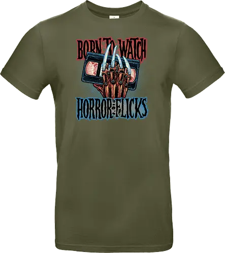 Born to Watch Horror Flicks - Horror, Halloween, horror movies, video tape, classic movies, classic - Standard T-Shirt