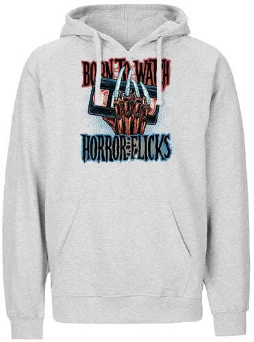 Born to Watch Horror Flicks - Horror, Halloween, horror movies, video tape, classic movies, classic - Fairtrade Hoodie