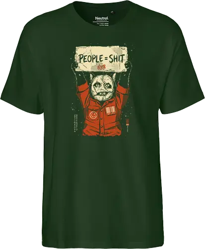 People = Shit - cat, funny, vintage, retro, japanese, metal, Metal, parody, heavy metal, dark humor, art print, funny cat, mask, sarcastic, mood - Fairtrade T-Shirt