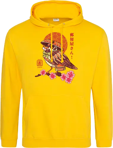 POST BIRD - japan, japanese, bird, sakura, cherry blossom, floral, cultural, post mail - Standard Hoodie