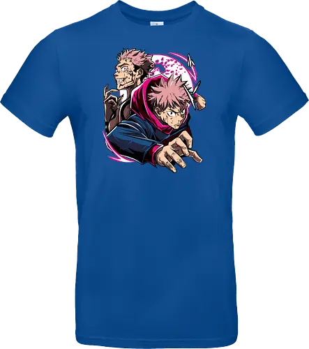 Itadori Yuji Jujutsu Cursed Power - itadori yuji, Jujutsu, cursed energy, anime fan, pink hair, action pose, otaku gift, shounen - Standard T-Shirt