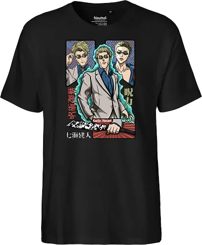 Nanami Kento Seven Seas Sorcerer - nanami kento, cool sorcerer, anime gift, suit style, stoic vibes, weeb, grade 1 sorcerer, Jujutsu - Fairtrade T-Shirt
