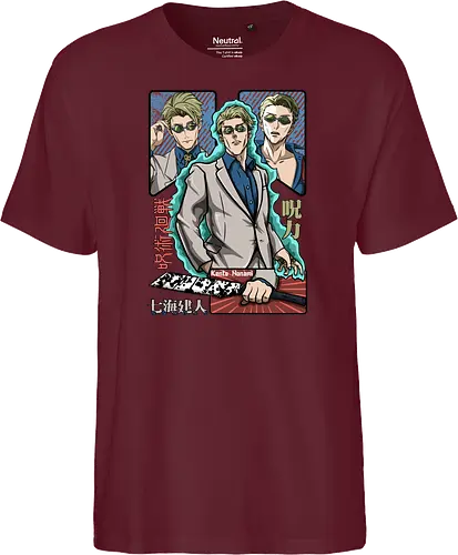 Nanami Kento Seven Seas Sorcerer - nanami kento, cool sorcerer, anime gift, suit style, stoic vibes, weeb, grade 1 sorcerer, Jujutsu - Fairtrade T-Shirt