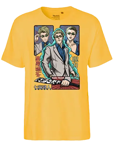 Nanami Kento Seven Seas Sorcerer - nanami kento, cool sorcerer, anime gift, suit style, stoic vibes, weeb, grade 1 sorcerer, Jujutsu - Fairtrade T-Shirt
