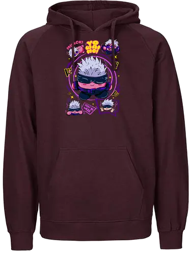 Pink Gojo Satoru Infinity Cute Mode - gojo satoru, Jujutsu, crossover, chibi style, funny anime, kawaii, otaku humor, anime lover gift - Fairtrade Hoodie