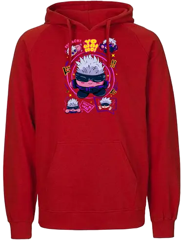 Pink Gojo Satoru Infinity Cute Mode - gojo satoru, Jujutsu, crossover, chibi style, funny anime, kawaii, otaku humor, anime lover gift - Fairtrade Hoodie