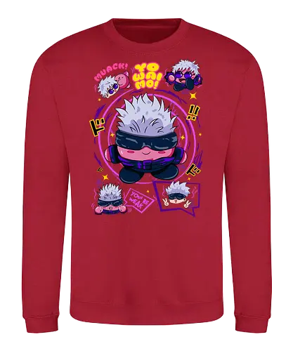 Pink Gojo Satoru Infinity Cute Mode - gojo satoru, Jujutsu, crossover, chibi style, funny anime, kawaii, otaku humor, anime lover gift - Sweatshirt
