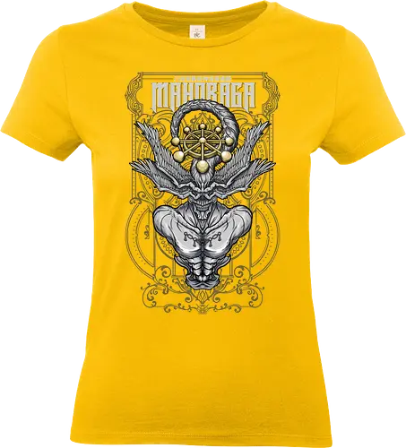 Mahoraga Wheel of Destiny JJK - gold emblem art, mahoraga, Jujutsu, ten shadows, cursed spirit, dark fantasy, anime villain, otaku - Standard T-Shirt (Frauen)